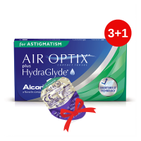 Air Optix plus HydraGlyde for Astigmatism (3+1 шт.)  фото/фотографія
