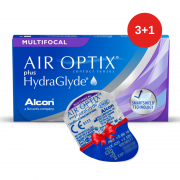 Air Optix plus HydraGlyde Multifocal (3+1 шт.)  фото/фотографія